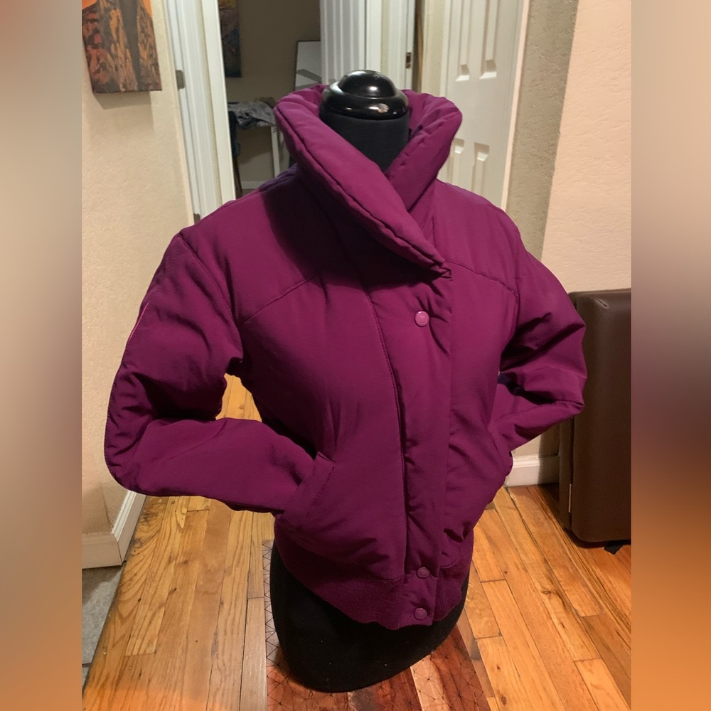 Vintage OBERMEYER Ski Puffer Two Tone 70s 80s Bomber Jacket small vintage sz 6